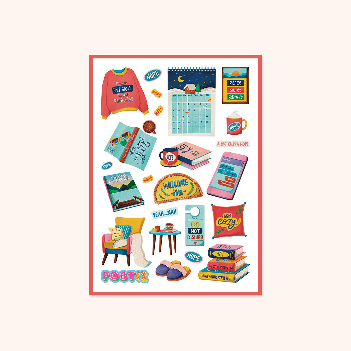  Introverts Paradise Sticker Sheet、mySite、ghnorth