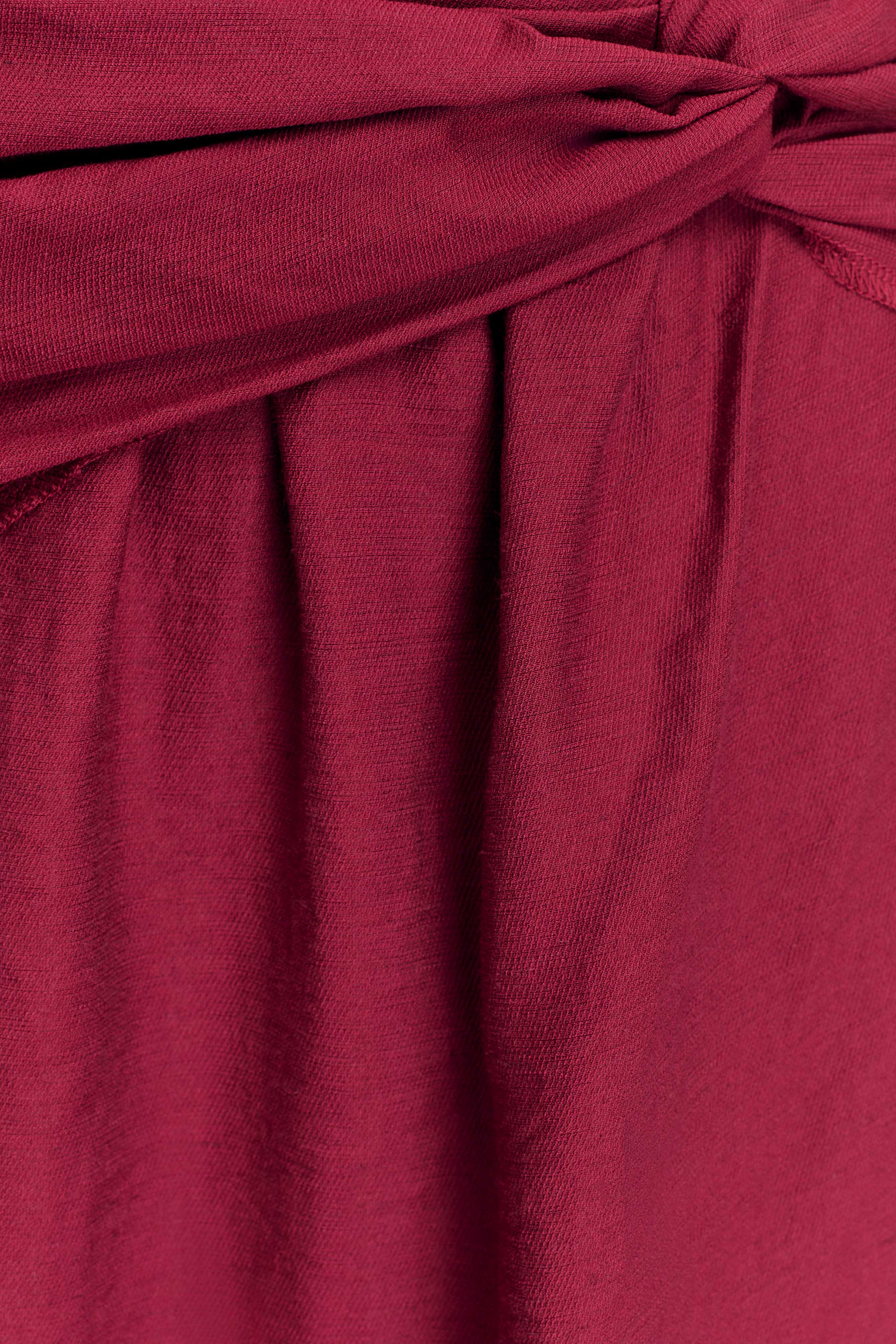 Scottie Gathered Linen Knot Maxi Skirt - Wine、mySite、solidvoid