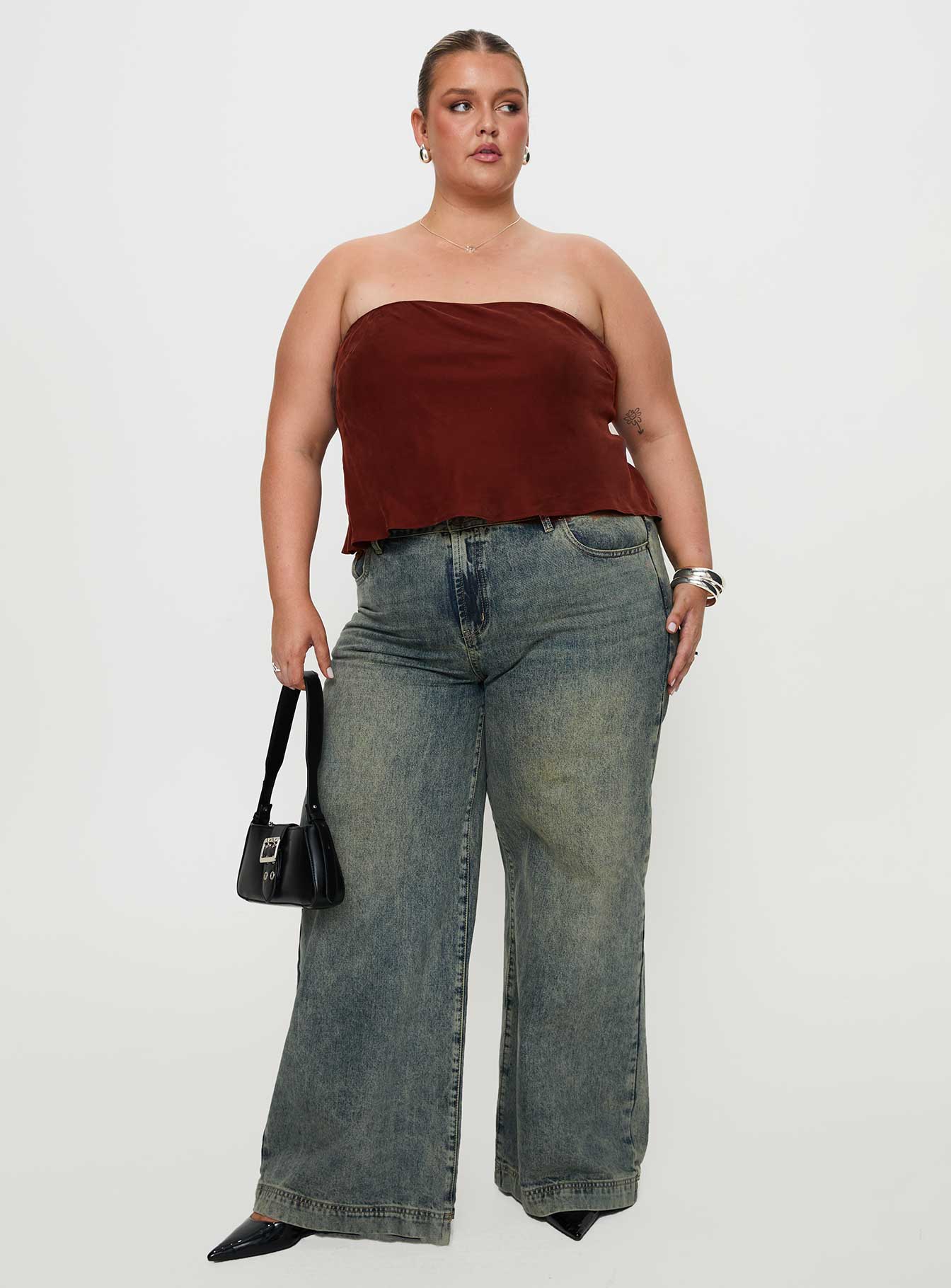 Lucelia Strapless Top Brown Curve、mySite、solidvoid