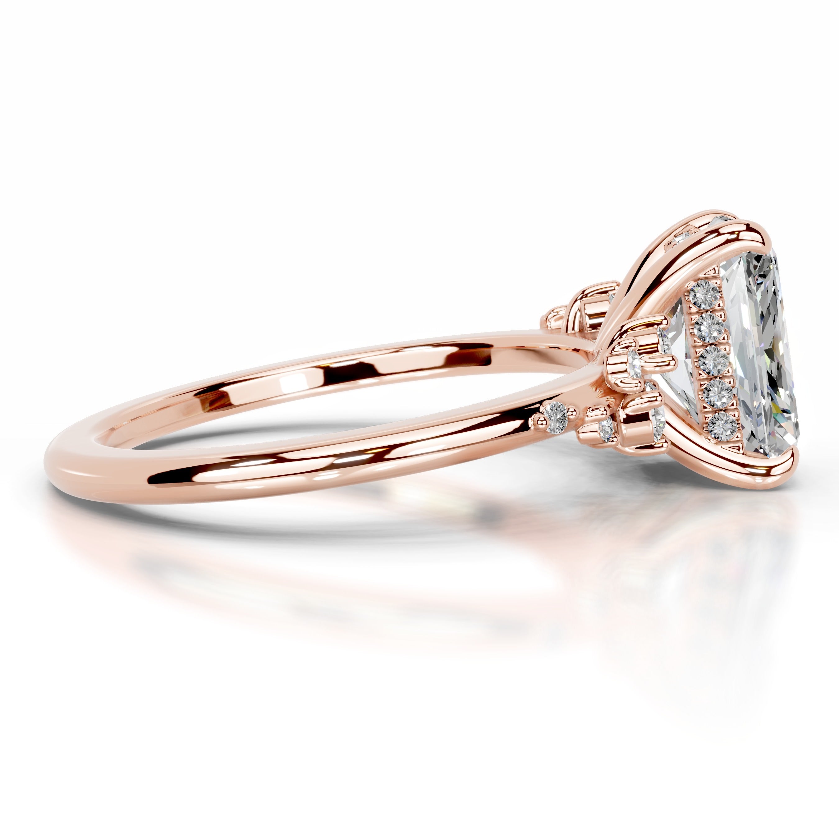 Maisie Moissanite & Diamonds Ring - 14K Rose Gold、mySite、hinf8tx79