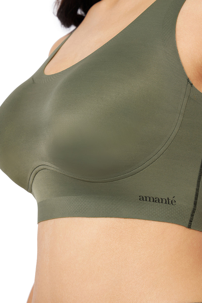  Skins Solid Non Padded Non-Wired Scoop Neck Cami Bra - Slate Green、mySite、justintrudeaud