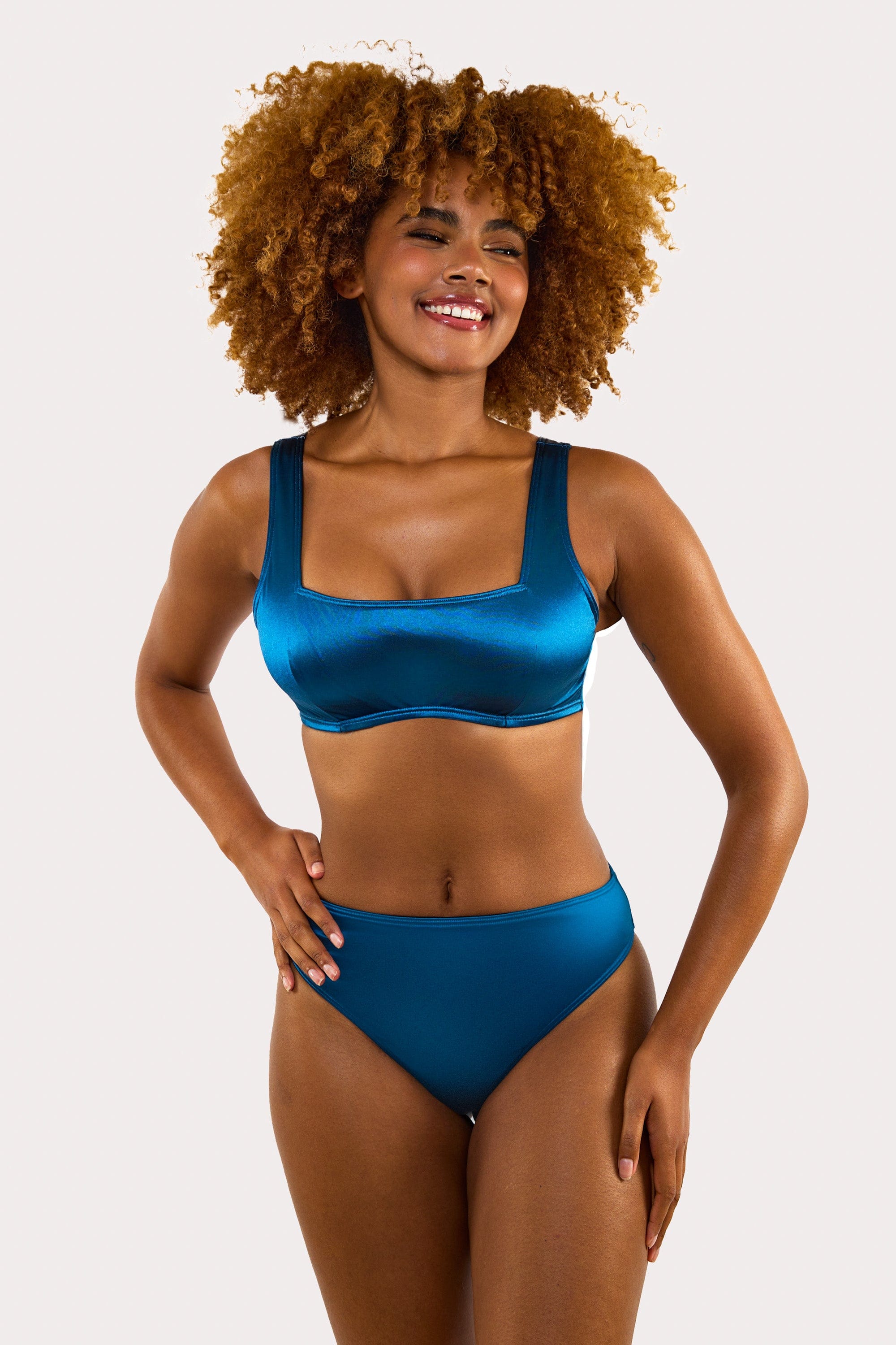 Kylie Teal Fuller Bust Square Neck Crop Top、mySite、bengalsvssteelers