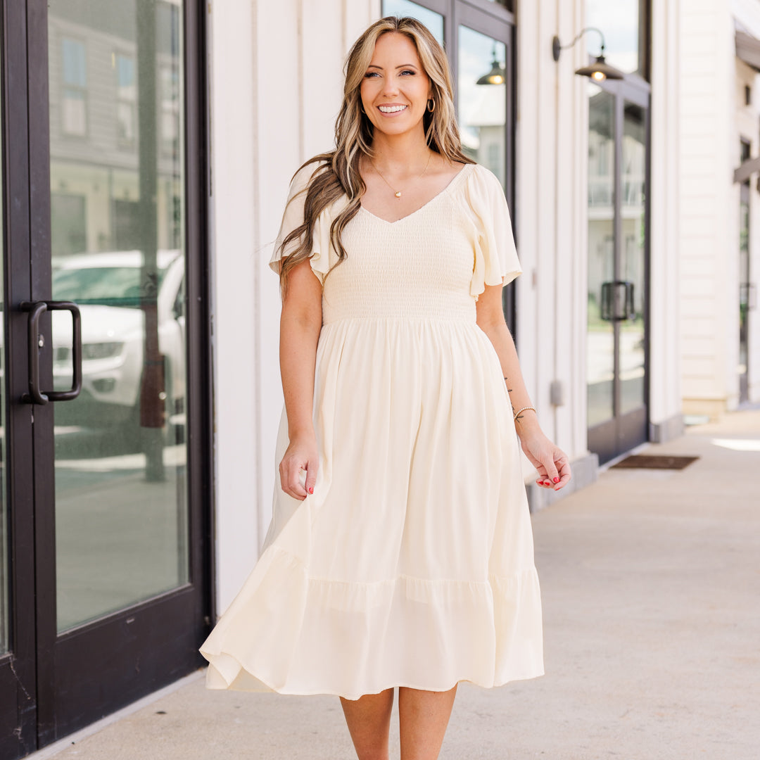  Can't Be Outdone Dress, Cream、mySite、justintrudeaud