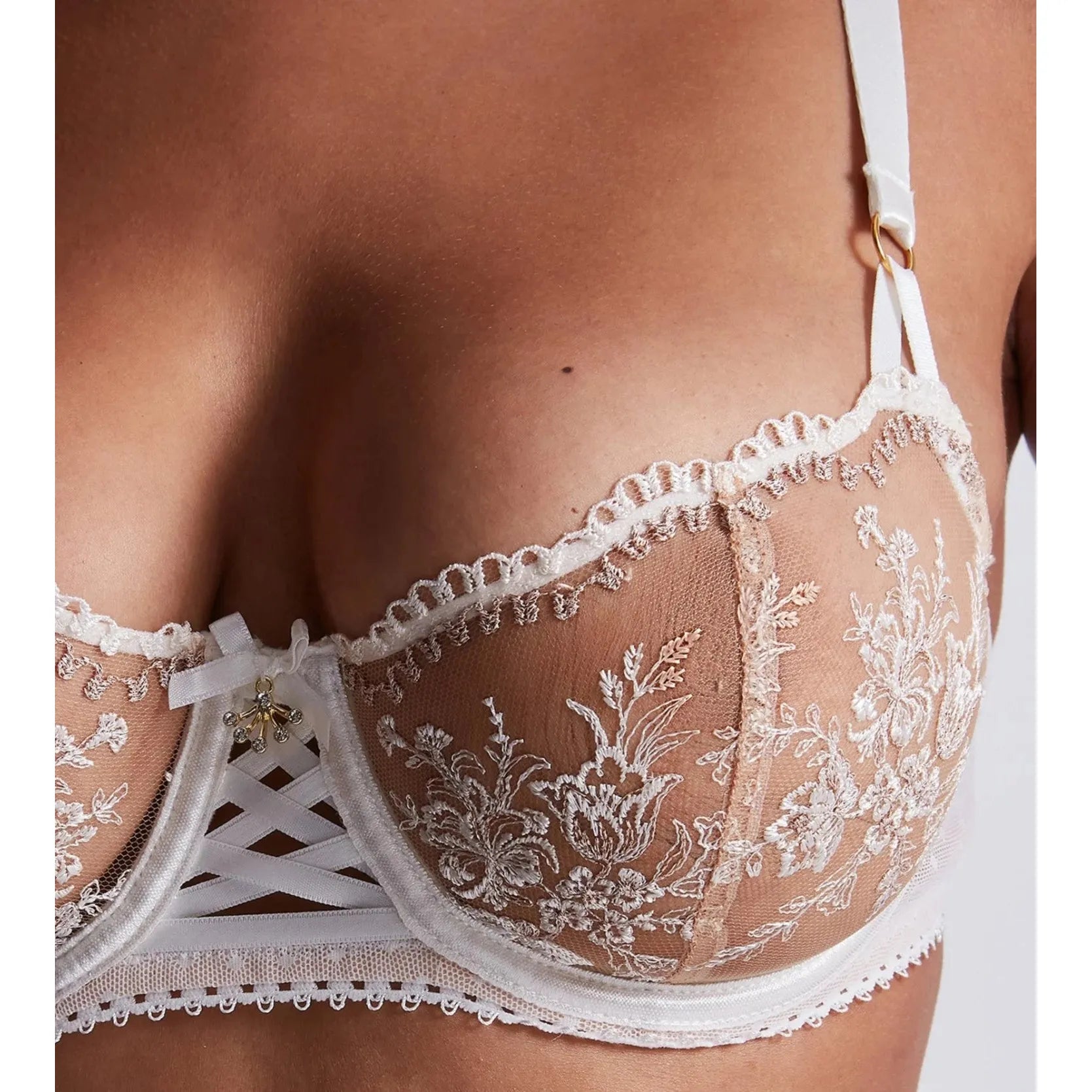 Aubade Tresor Infini Half Cup Bra - White Wind、mySite、justintrudeaud