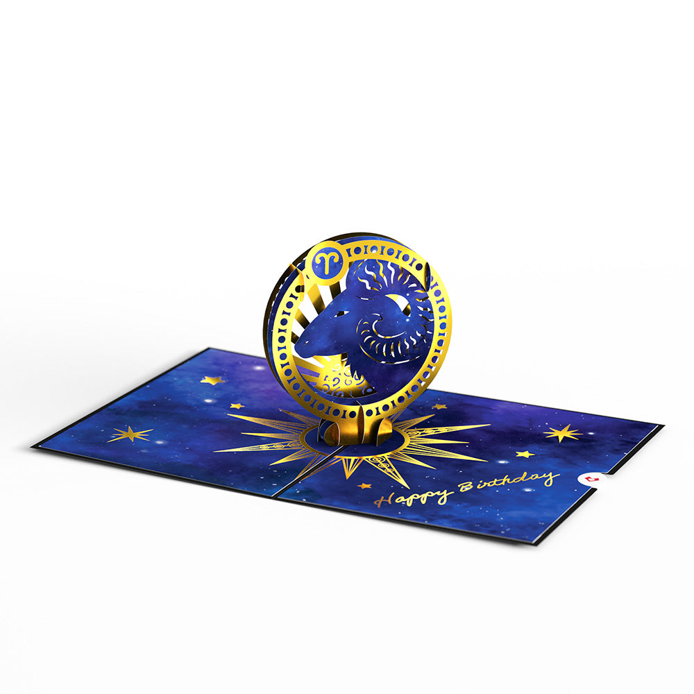 Aries Zodiac Birthday Pop-Up Card、mySite、solidvoid