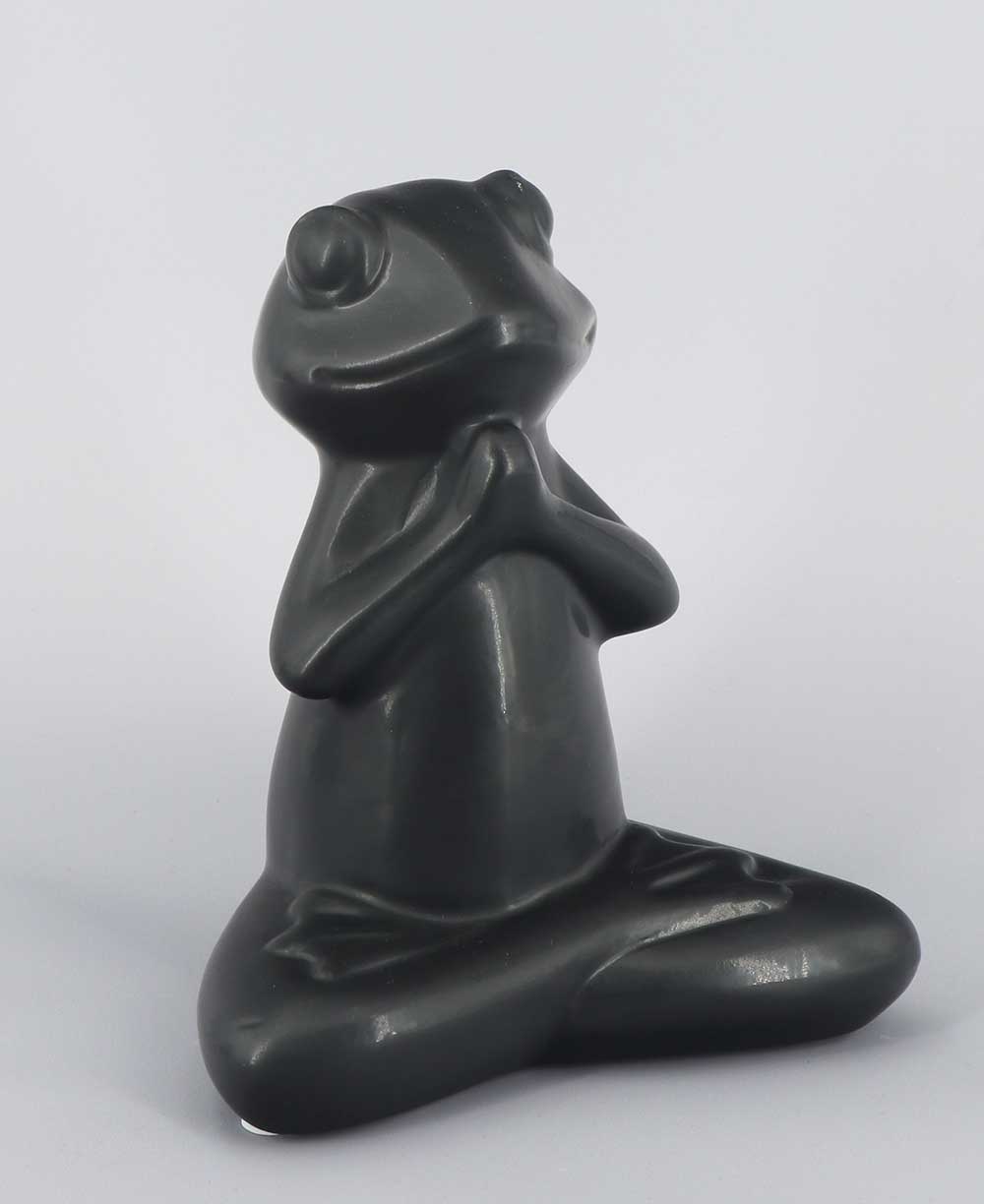 Set of 3 Yoga Frog Black Ceramic Statues、mySite、topwebapps