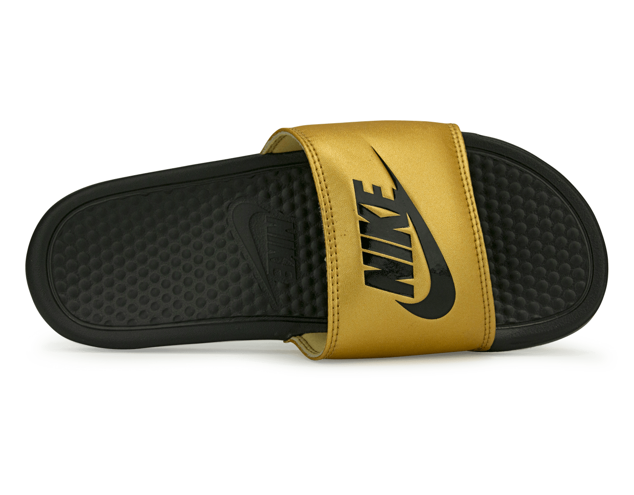 Nike Women's Benassi JDI Sandal Black/Metallic Gold、mySite、bottomscart