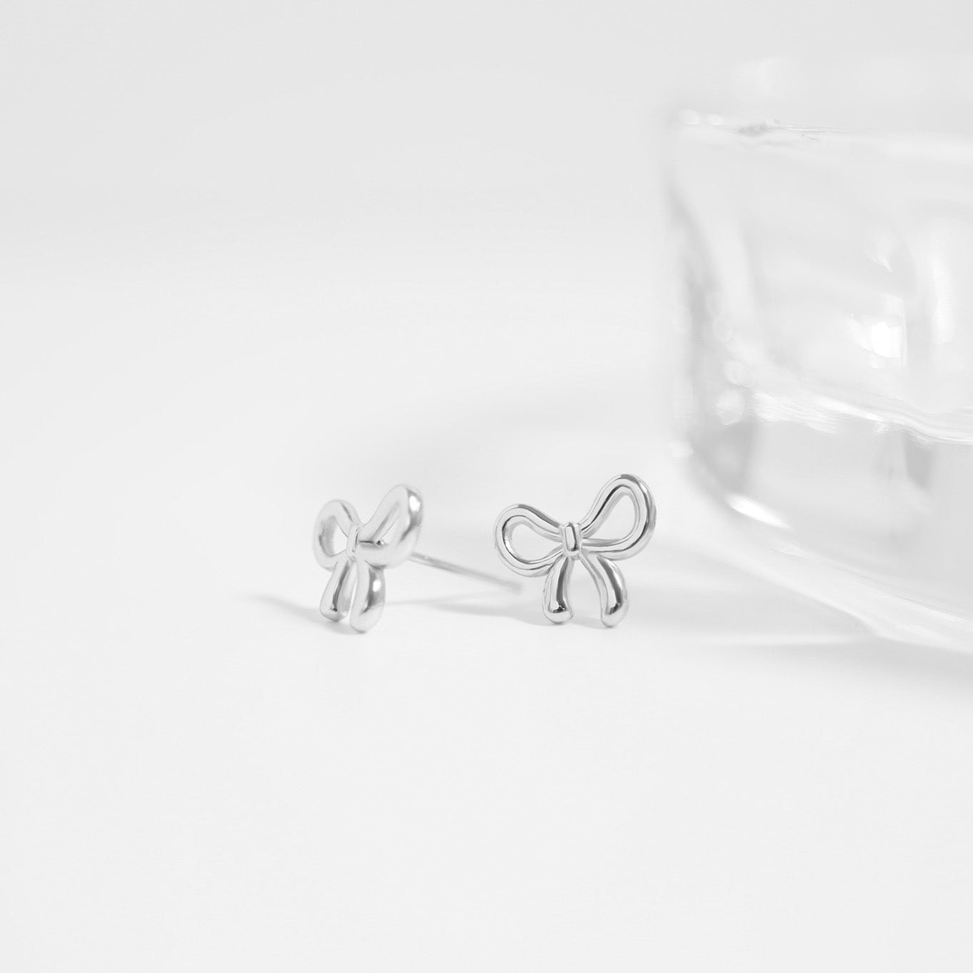 18K Gold PVD Stainless Steel Bow Stud Earrings / ERJ0057、mySite、dreamappss