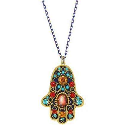 Michal Golan Hamsa Necklace with Multi-colored Beads、mySite、topwebapps