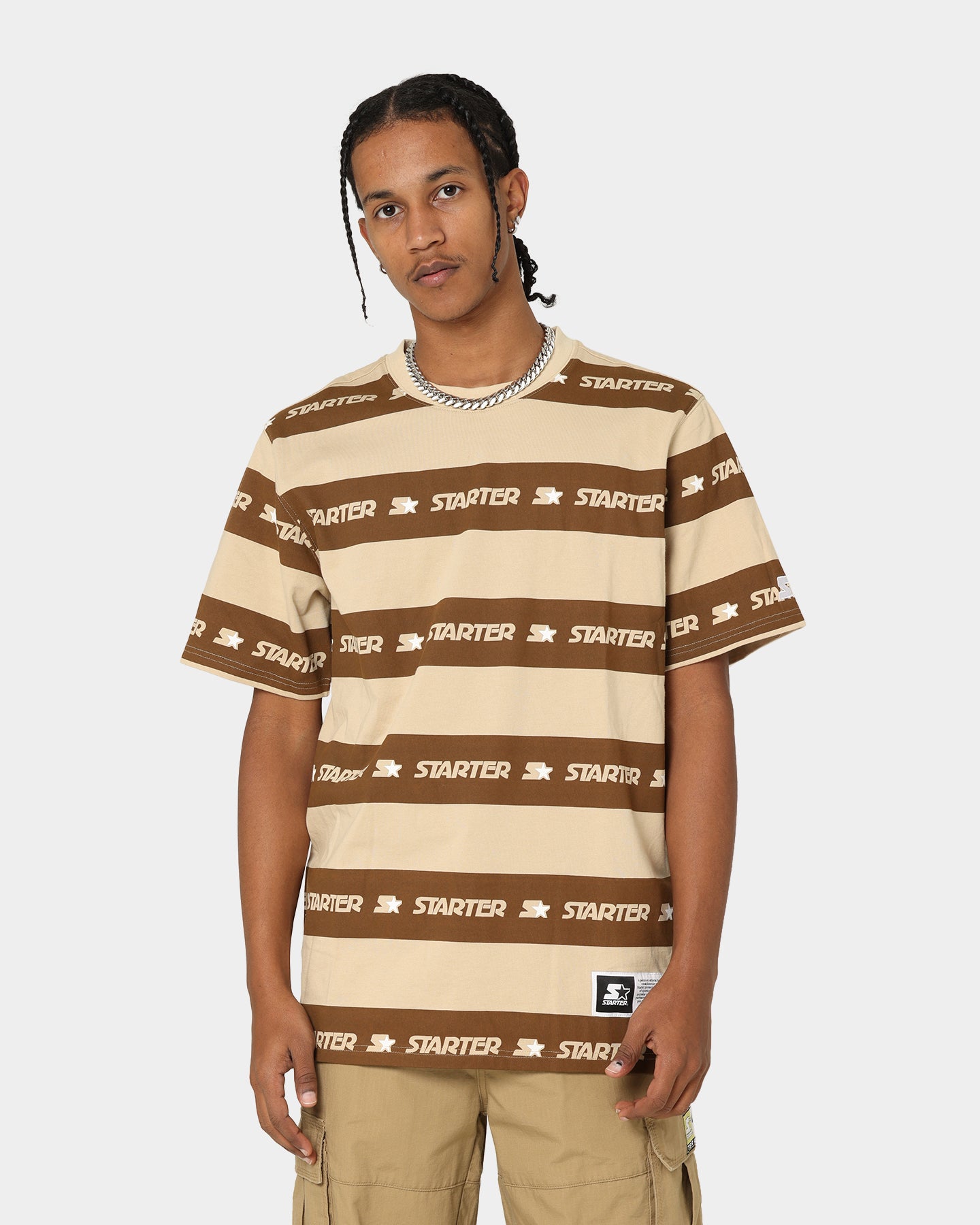 Starter LFS Stripe T-Shirt Brown、mySite、zt4zffjzw