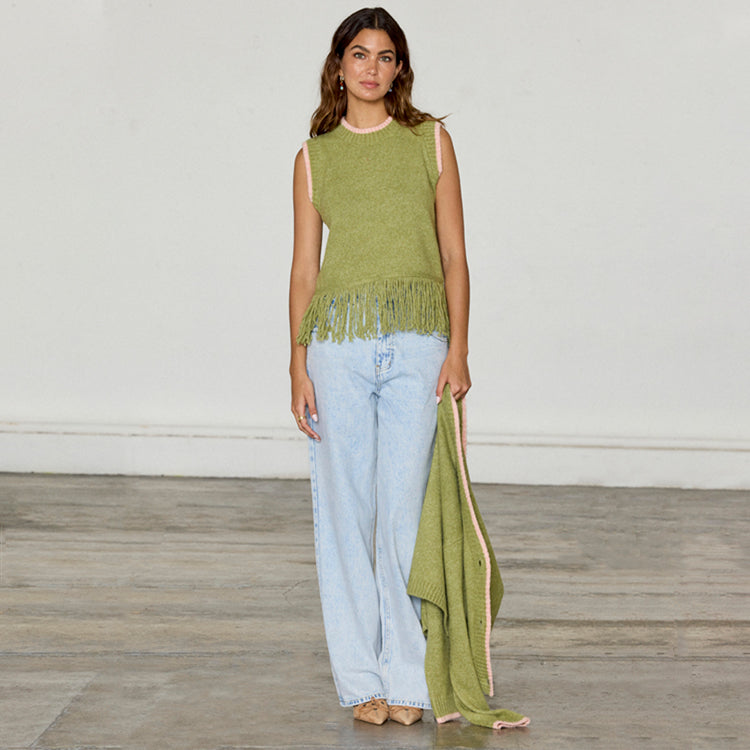 Olive Knit Tank Top、mySite、solidvoid