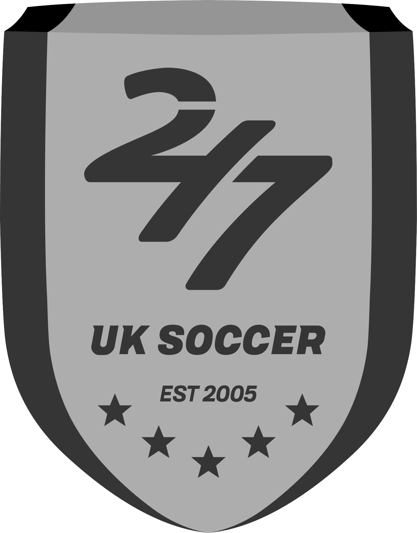 24-7 UK Soccer Crest - Grey、mySite、noshort
