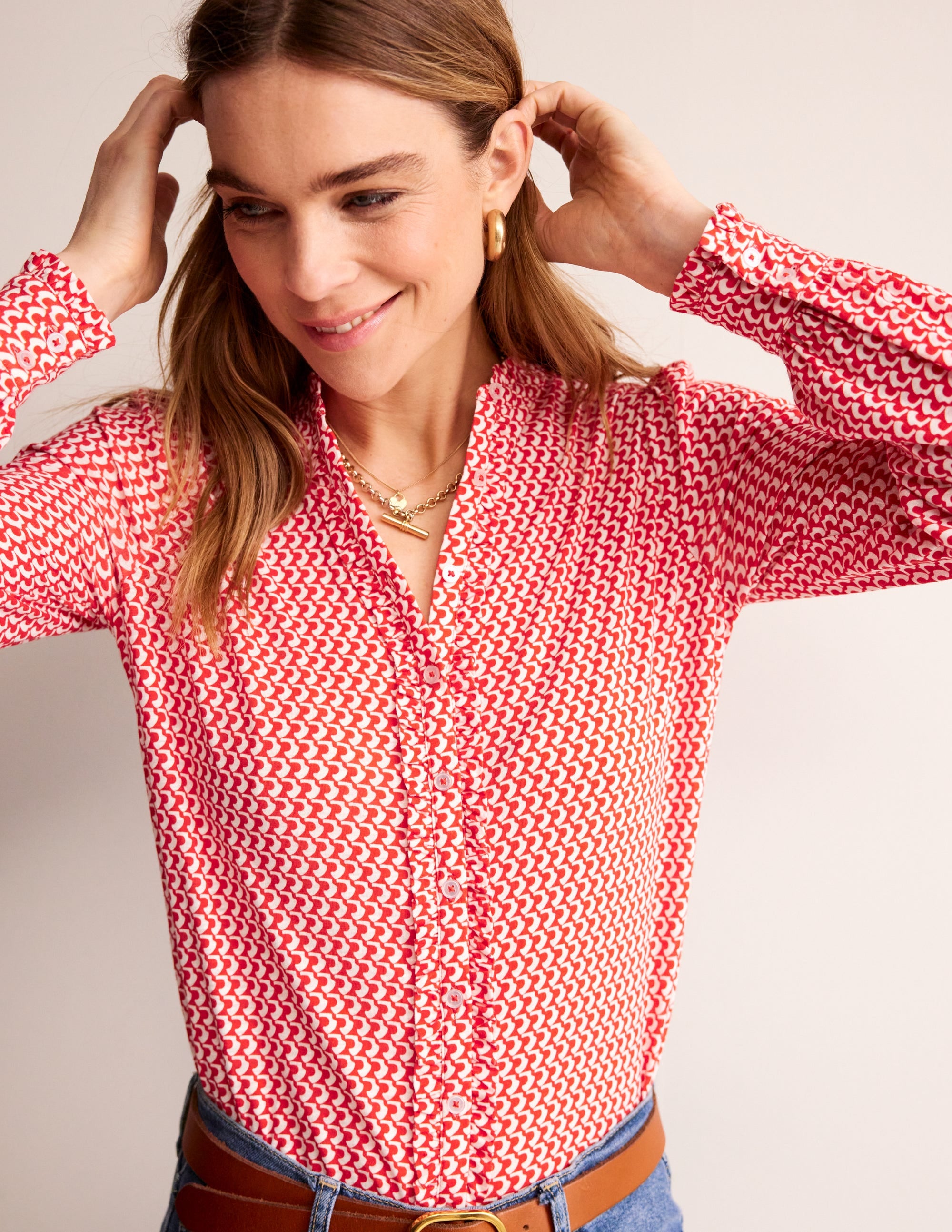  Caroline Jersey Shirt-Flame Scarlet, Arc Geo、mySite、ashleygrahame