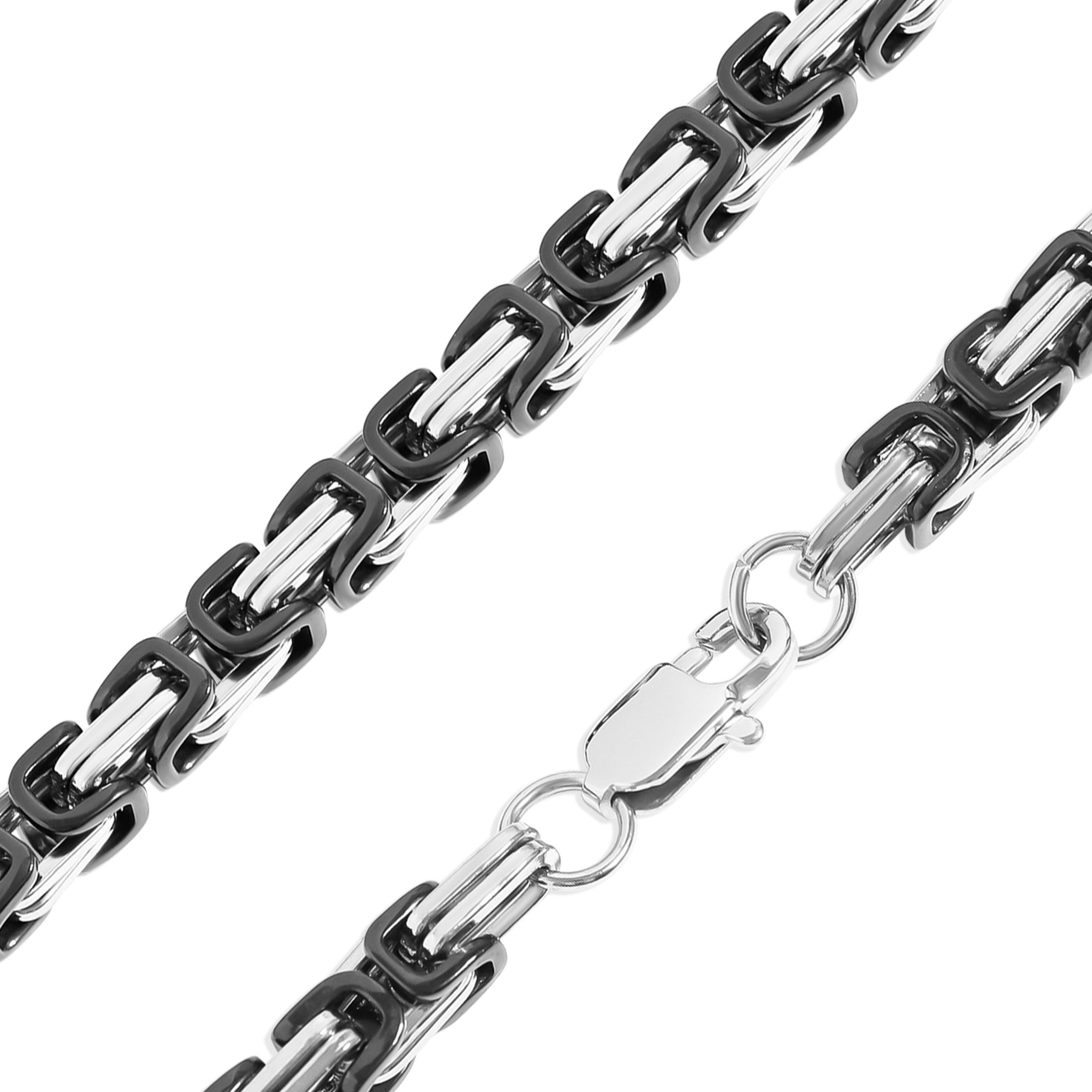 Stainless Steel And Black Byzantine Chain Necklace / CHN8505、mySite、dreamappss