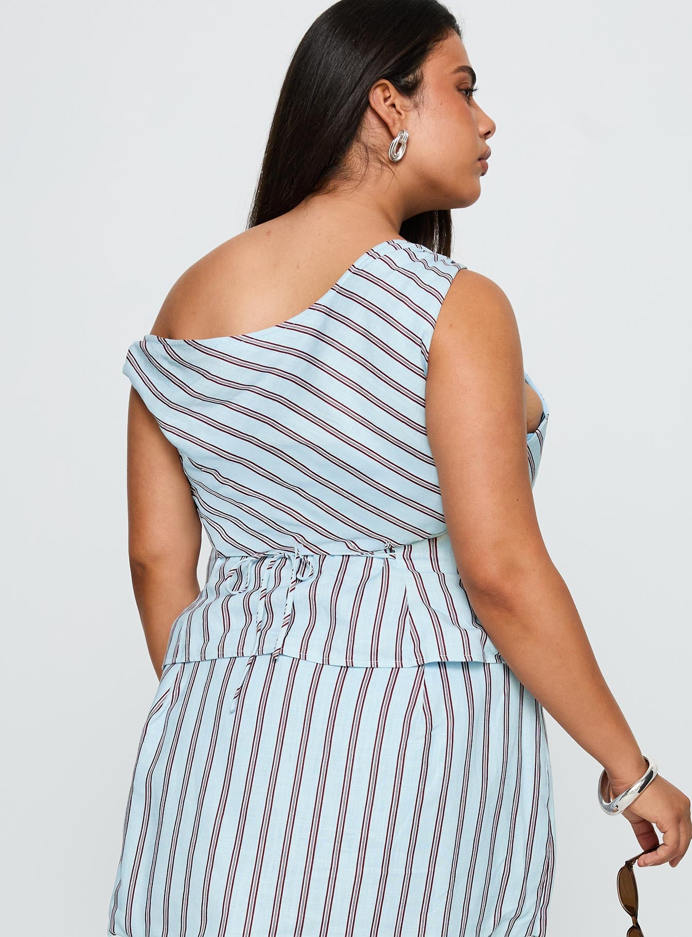 Del Rio Off The Shoulder Top Blue / Maroon Curve、mySite、solidvoid