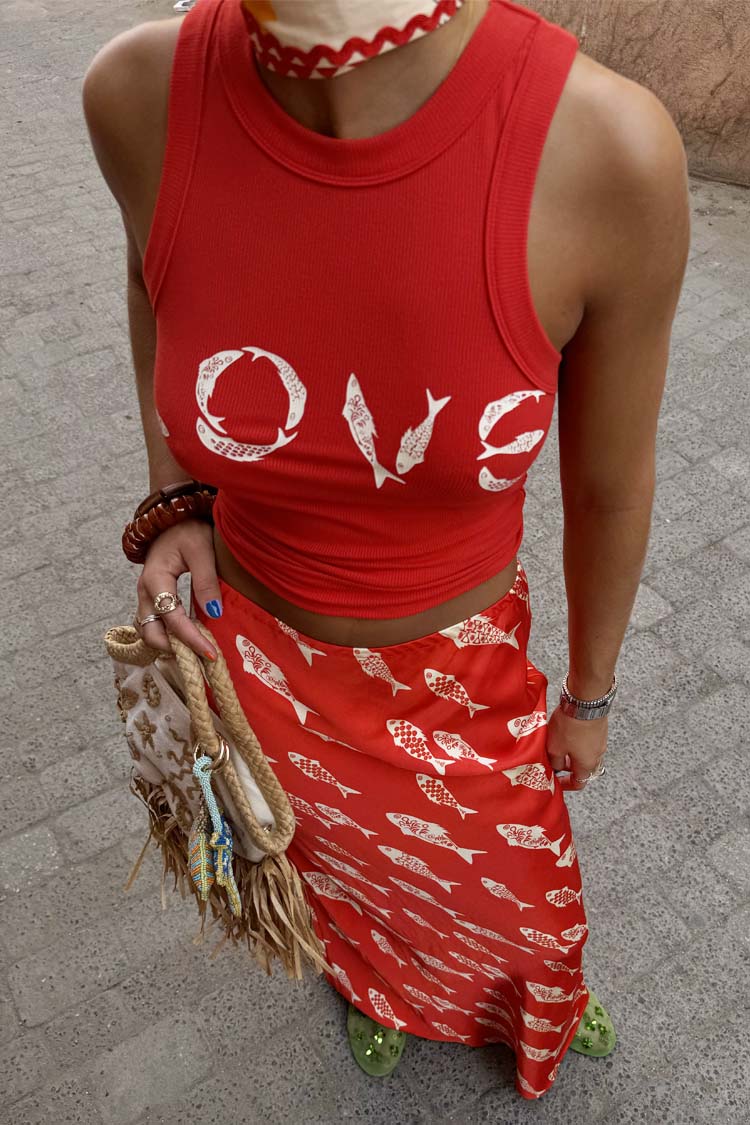 Red Fish Love Tank Top、mySite、solidvoid
