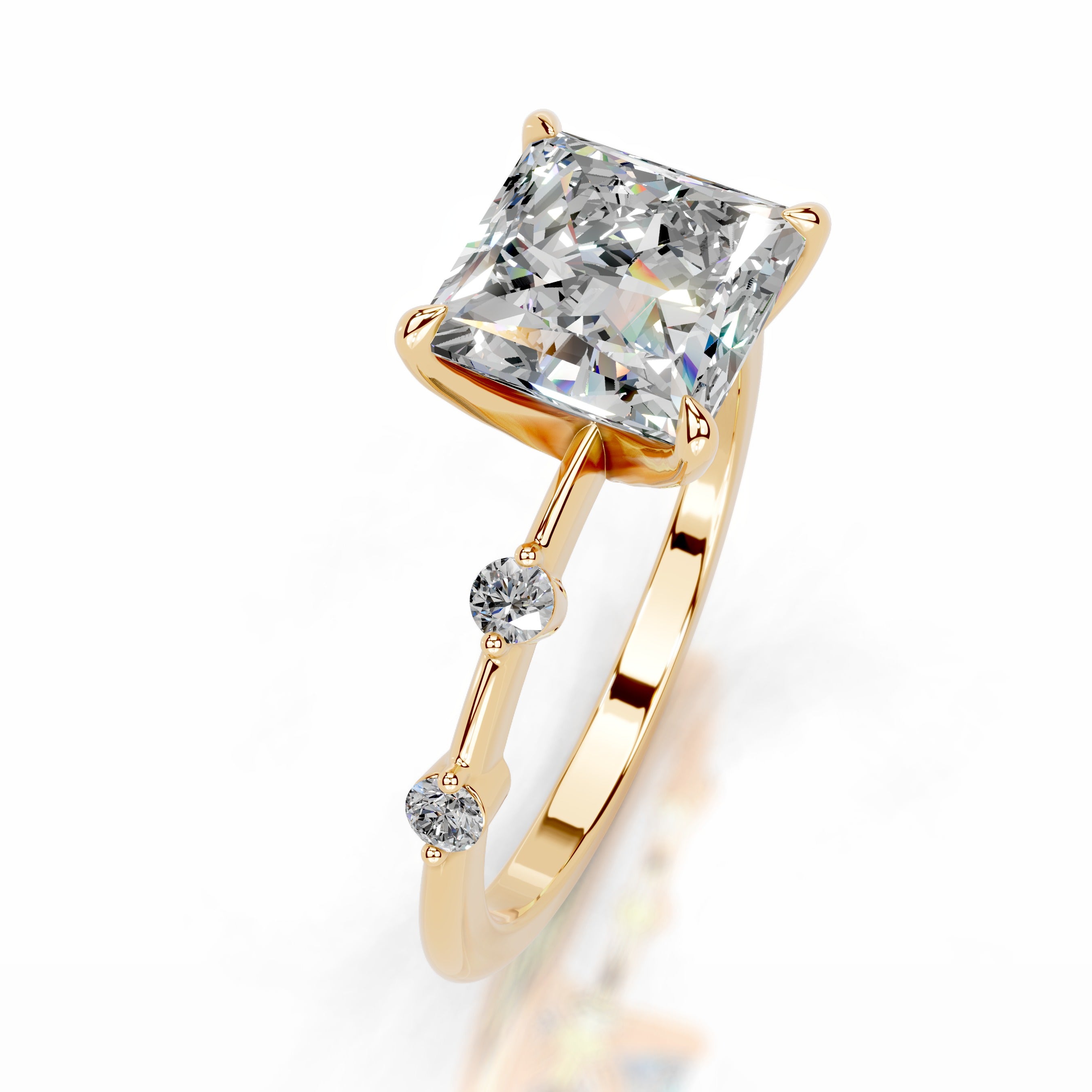 Timmey Moissanite & Diamond Ring - 18K Yellow Gold、mySite、hinf8tx79