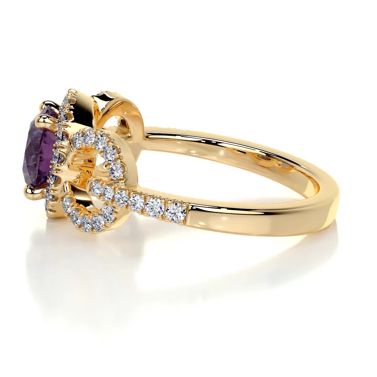Elize Pink Gemstone & Diamonds Ring (1.30 Carat) -18K Yellow Gold、mySite、hinf8tx79