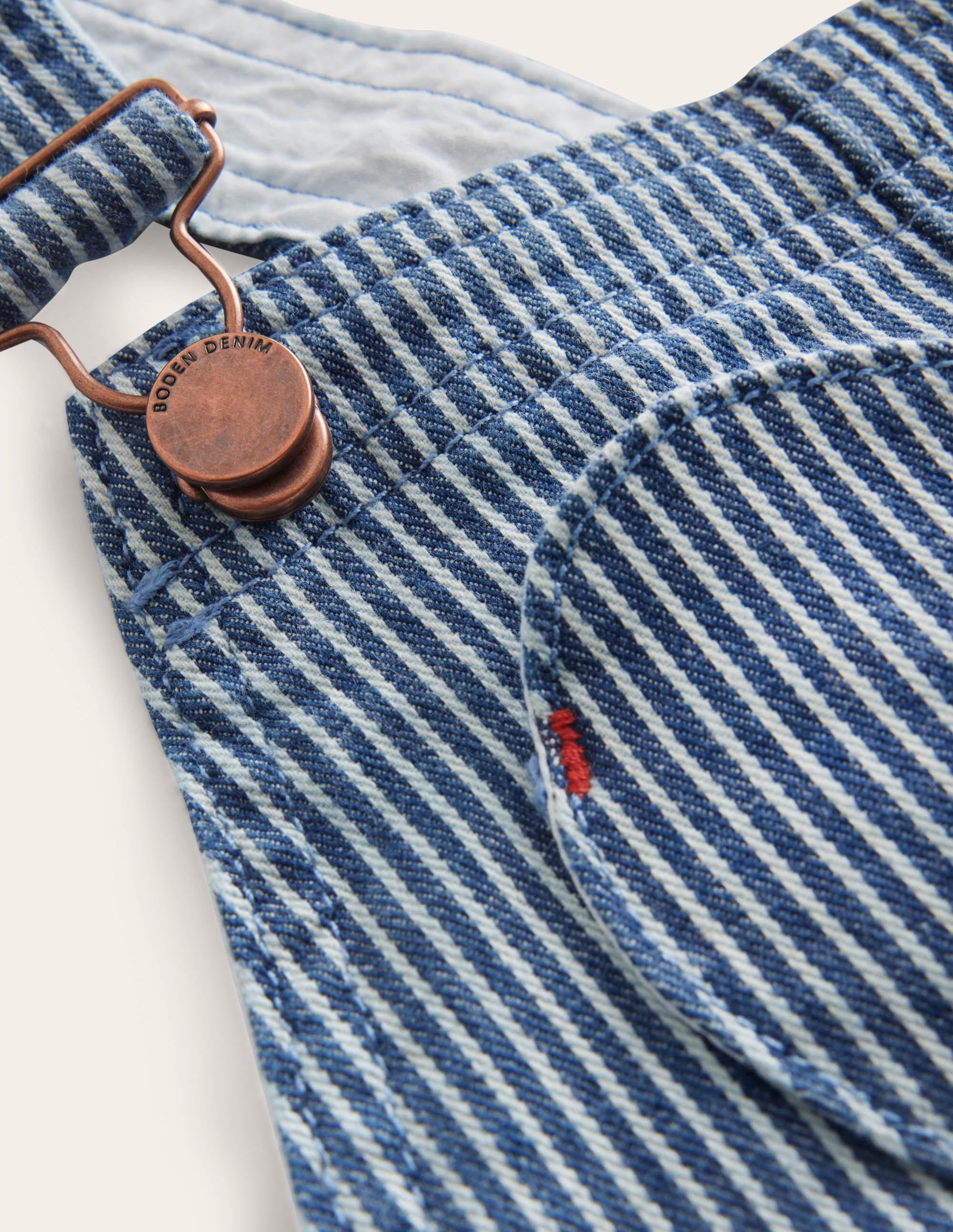  Heart Pocket Short Dungarees-Indigo Ticking、mySite、ashleygrahame