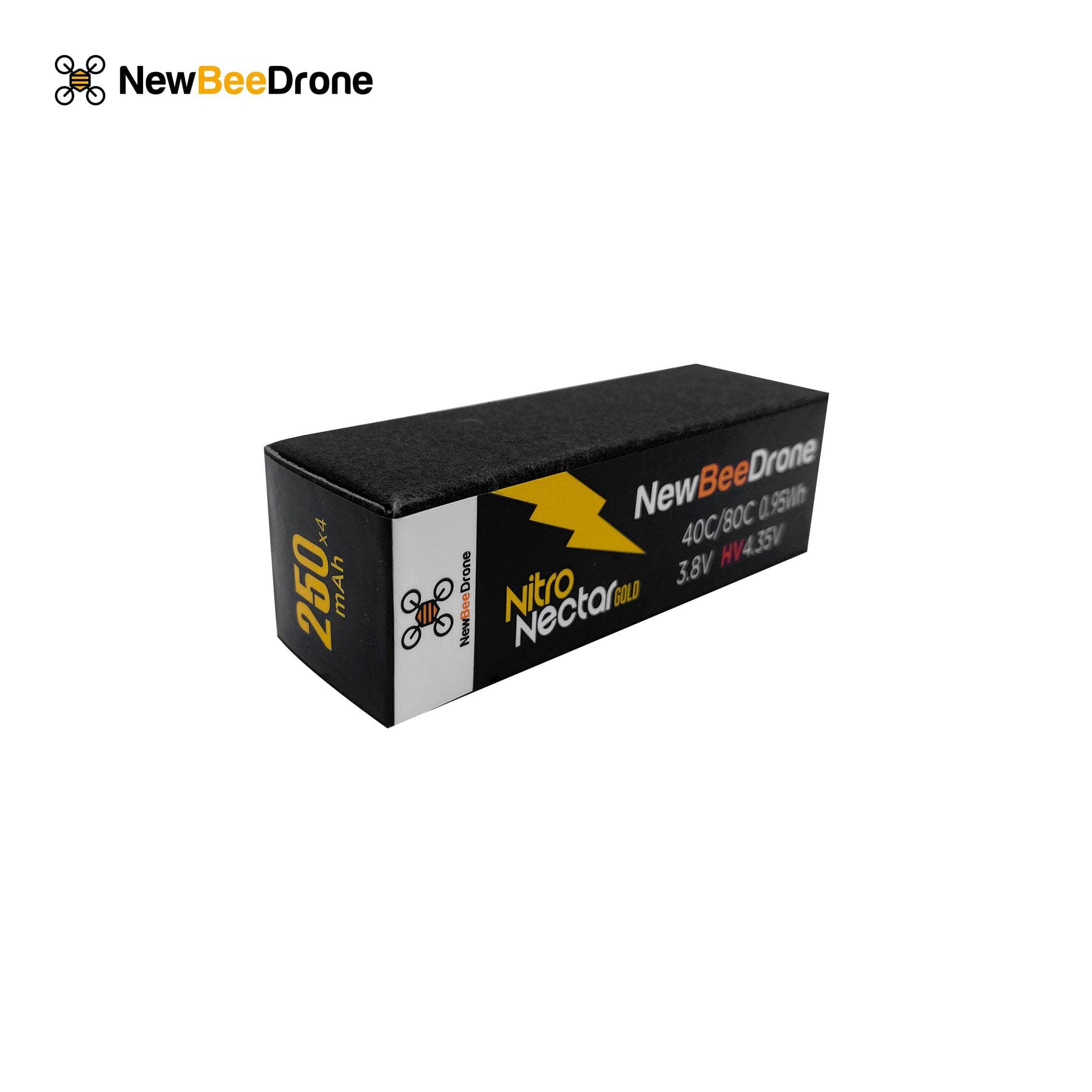  NewBeeDrone Nitro Nectar Gold 250mAh 1S HV LiPo Battery (4 Battery)、mySite、merchandisen