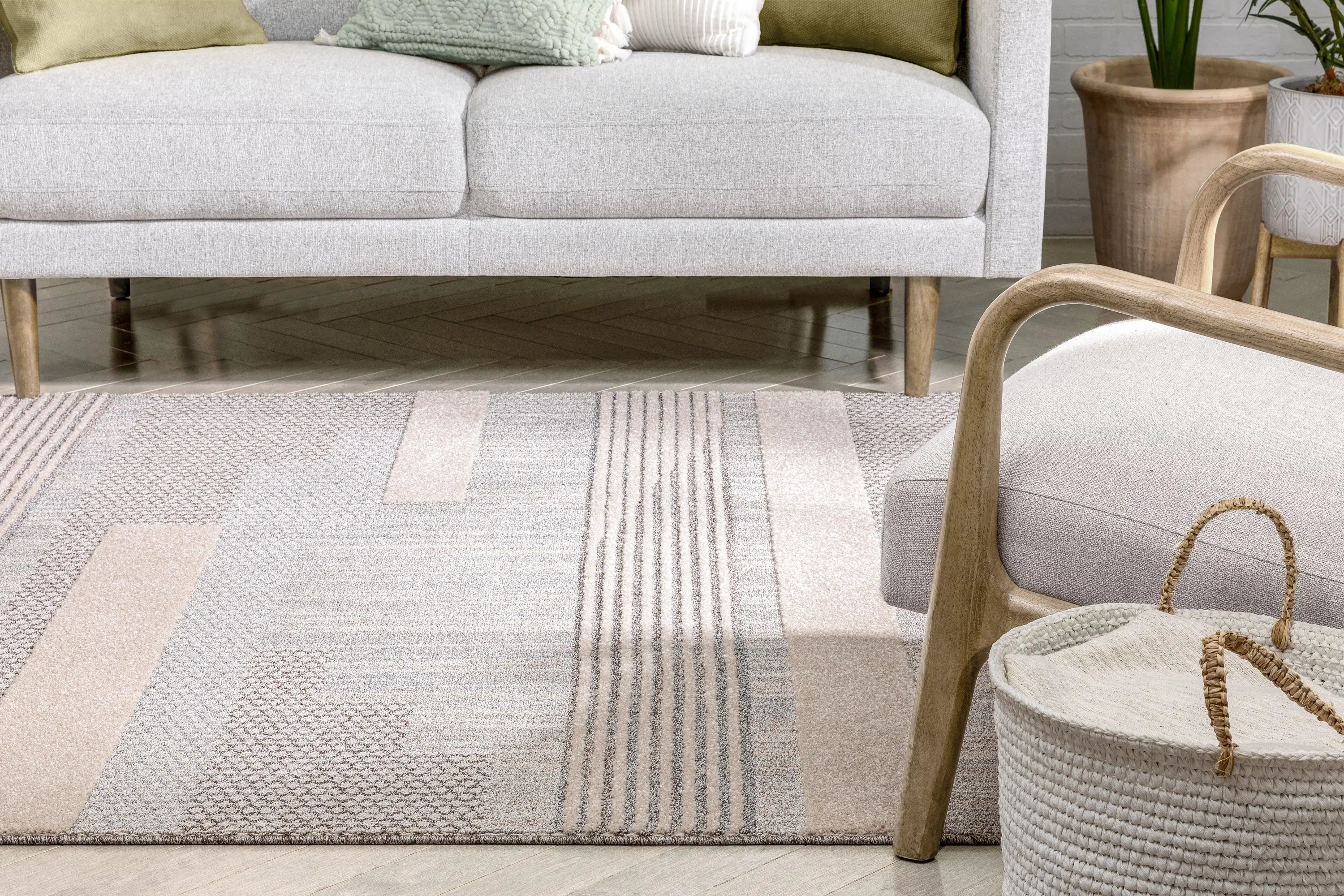 Briar Tribal Geometric Abstract Beige Looped Pile Rug、mySite、gigharbornorthrealestate