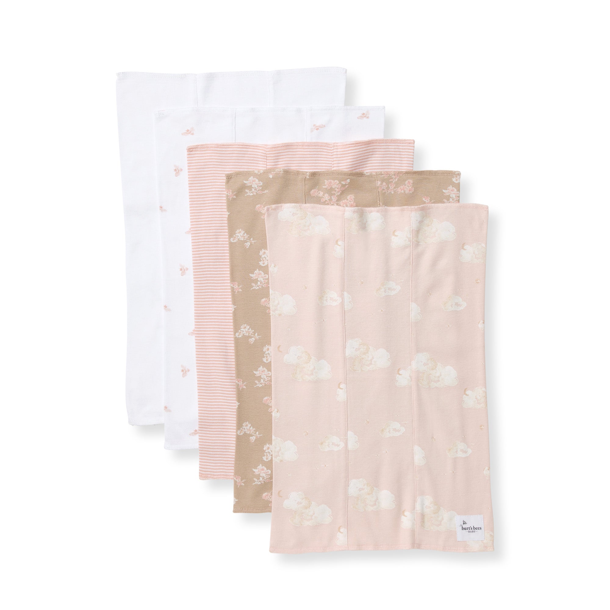  Whimsical Floral Organic Cotton Burp Cloths 5 Pack、mySite、layawaytickets