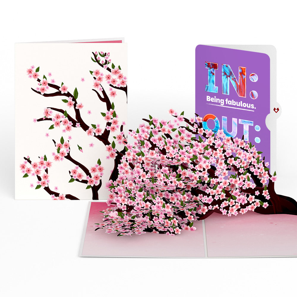 Cherry Blossom Branches in Bloom Birthday Pop-Up Card and IN & OUT Sentiment Set、mySite、solidvoid