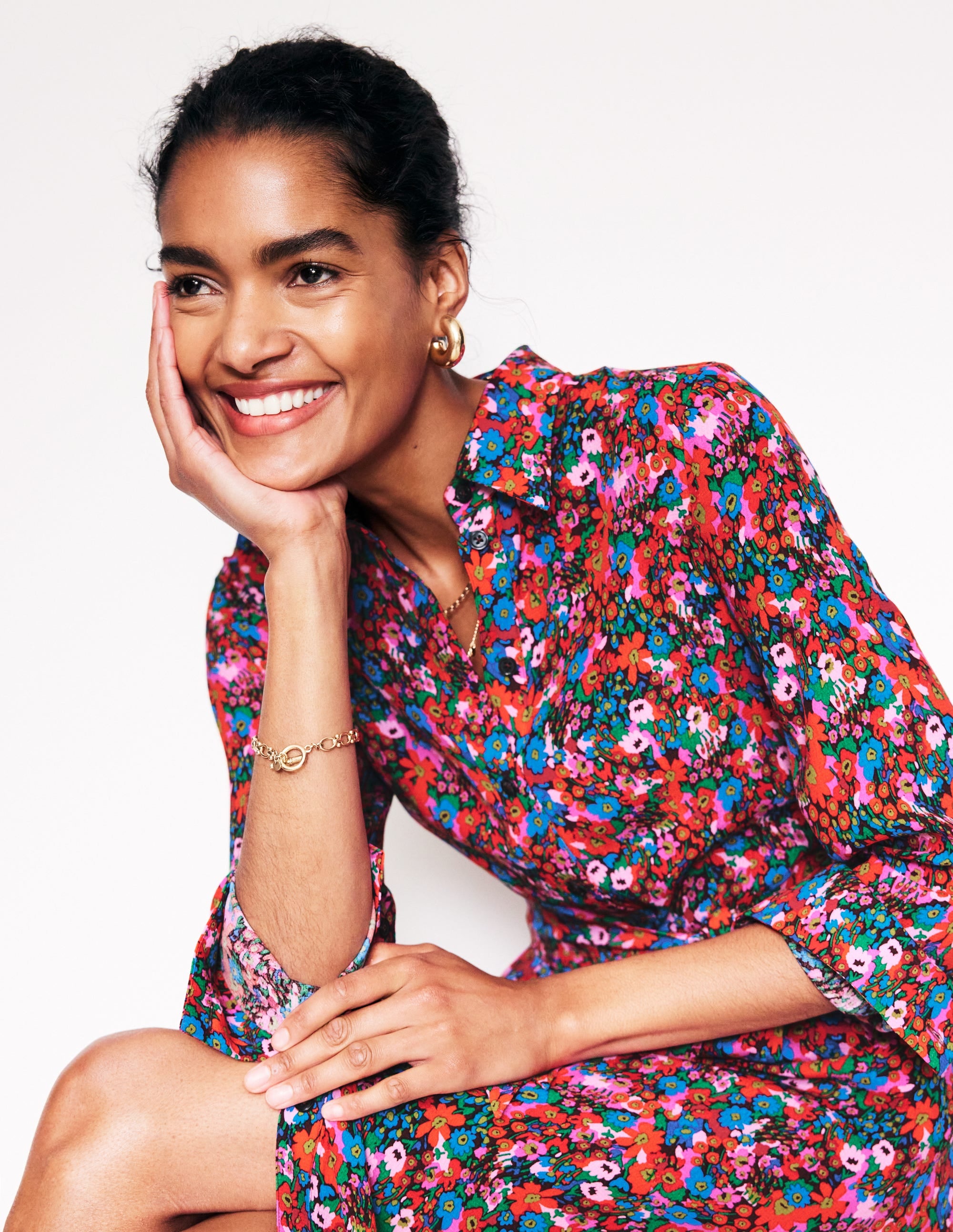  Kate Midi Shirt Dress-Bittersweet, Meadow Pop、mySite、ashleygrahame