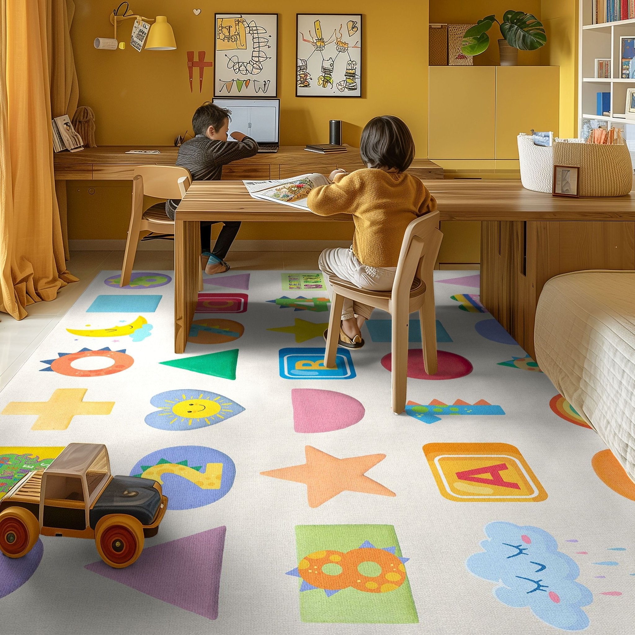 Crayola Modern Educational Numbers & Shapes Area Rug By Well Woven、mySite、gigharbornorthrealestate