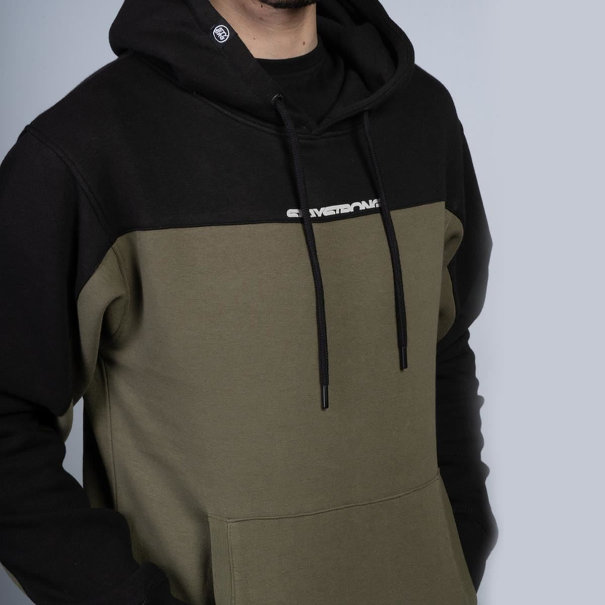  Stay Strong Cut Off Hoodie - Black/Olive、mySite、merchandisen