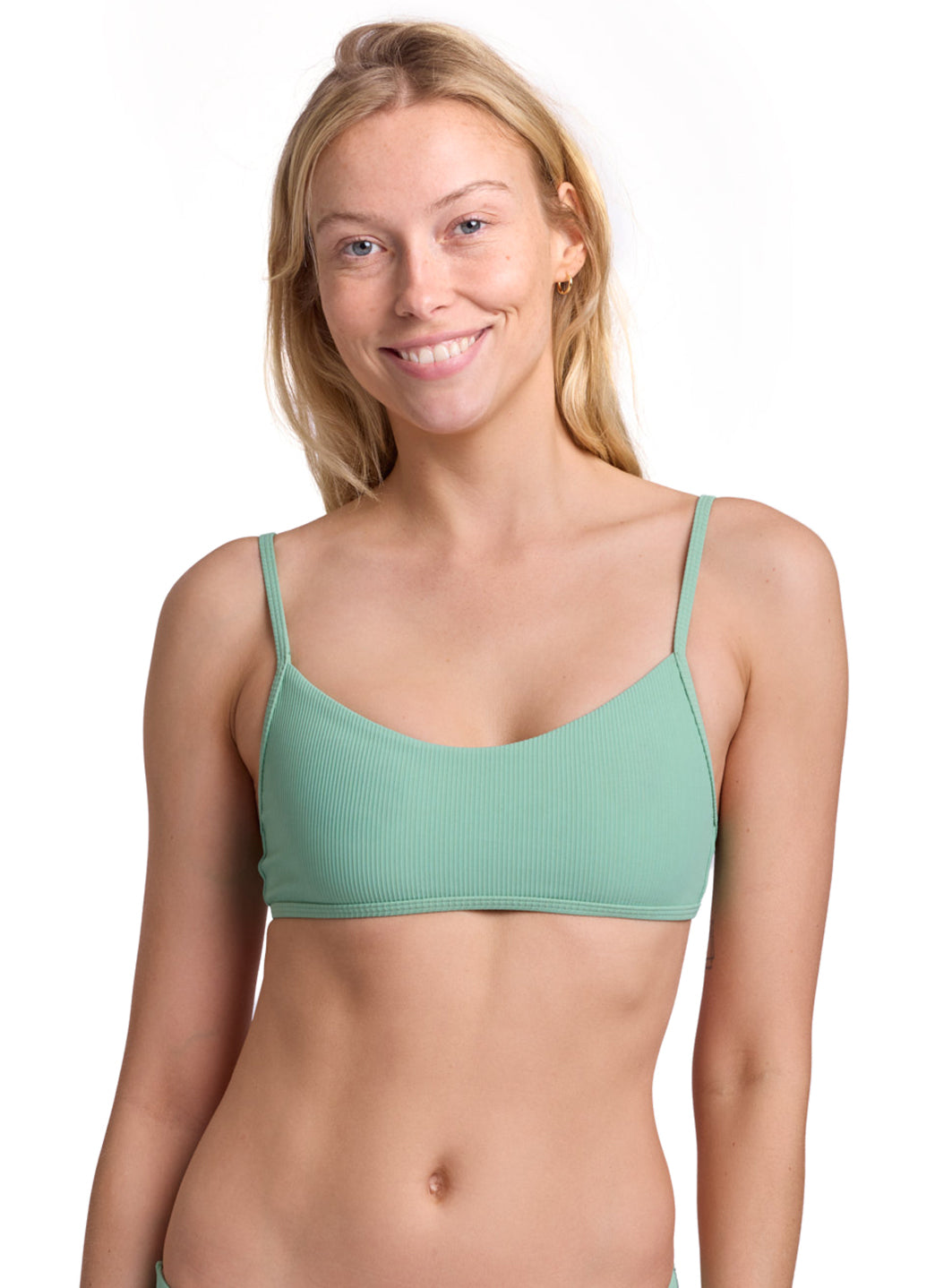 JOLYN Women's Solid Hikari Rib Tie Back Bikini Top、mySite、noshort