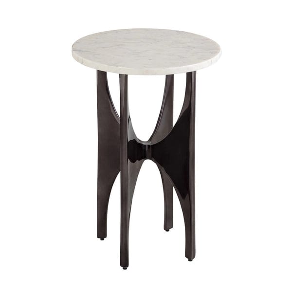 Elroy White Marble Topped Accent Table、mySite、g9winljtr