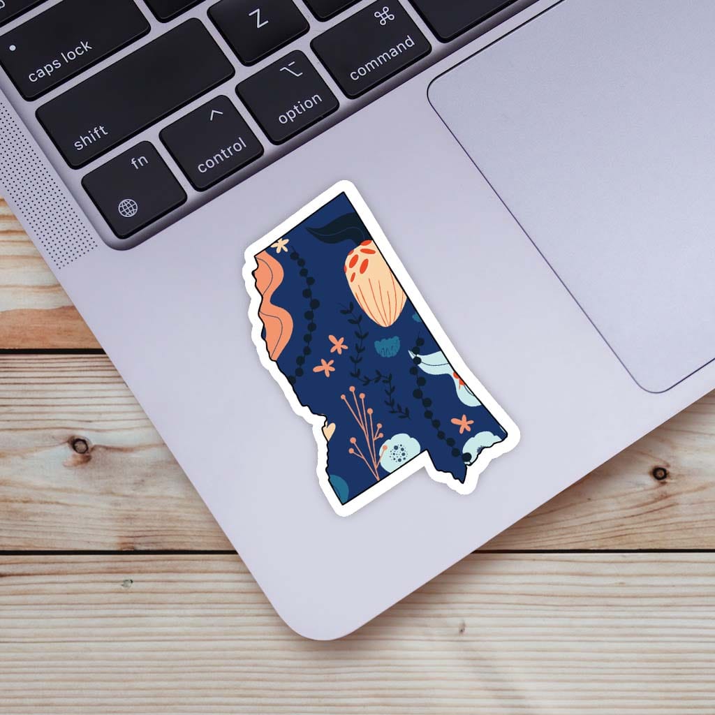  Mississippi Blue Floral Abstract Sticker、mySite、ghnorth