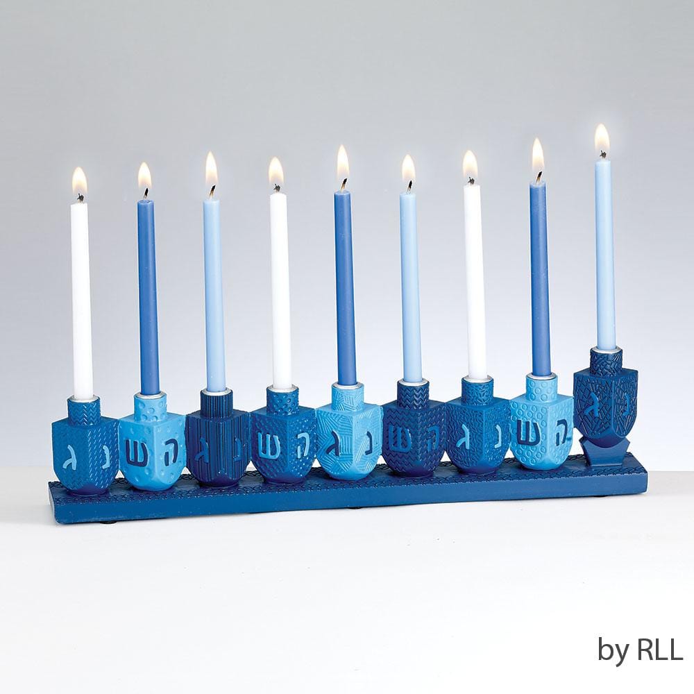 Blue Dreidels Hand-Painted Menorah、mySite、topwebapps