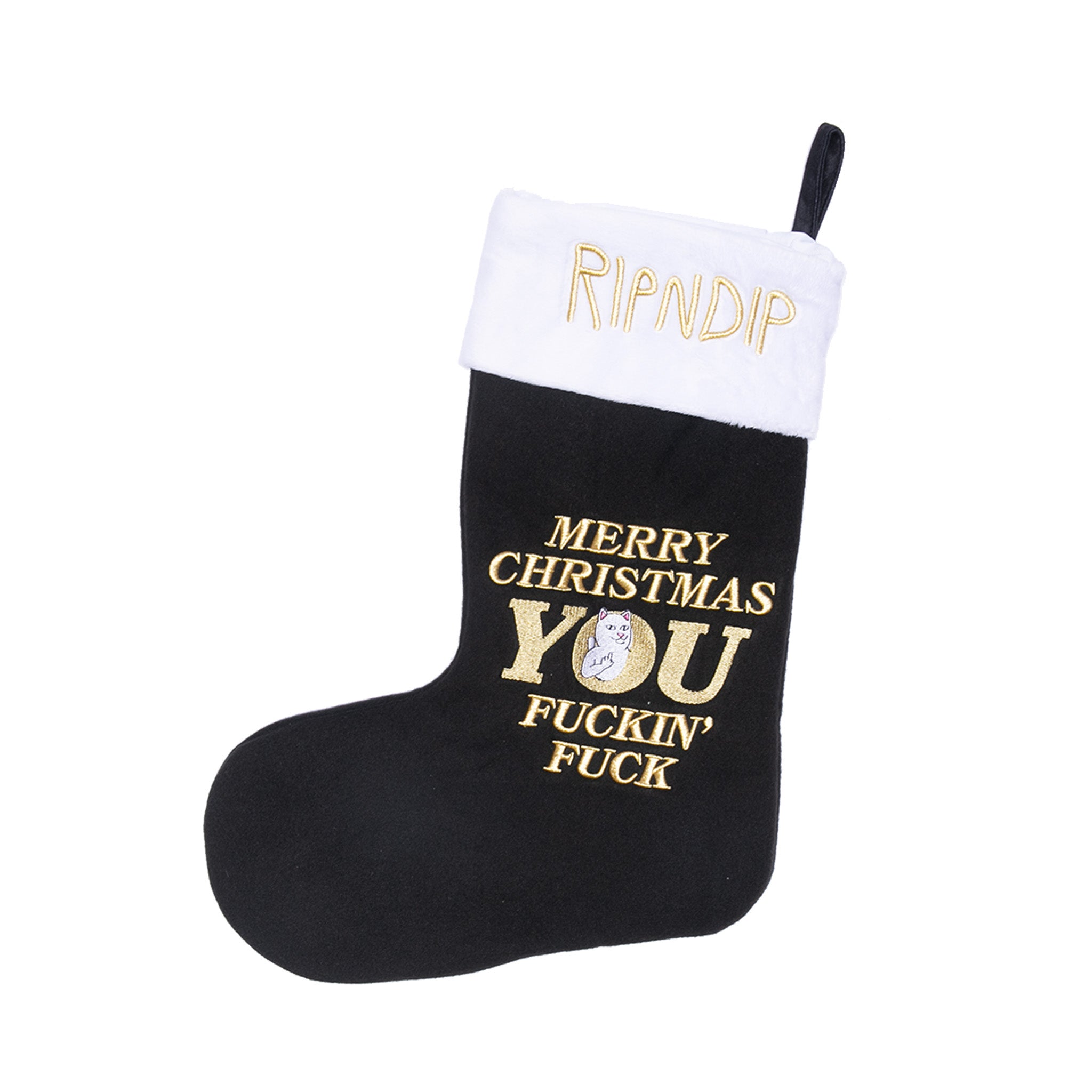  Merry Christmas Christmas Stocking (Black)、mySite、merchandisen