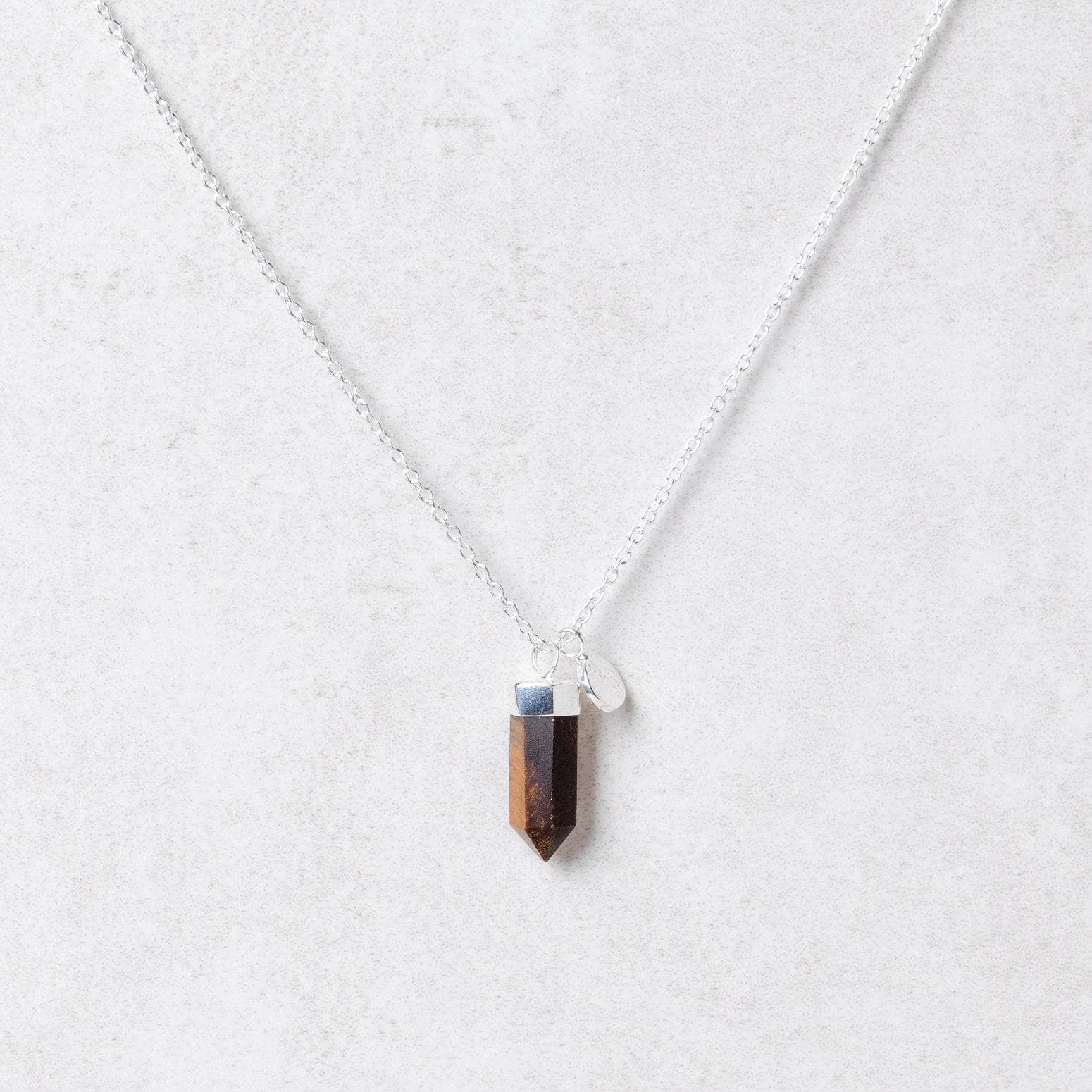 Delicate Tiger Eye Crystal Point Necklace、mySite、hinf8tx79