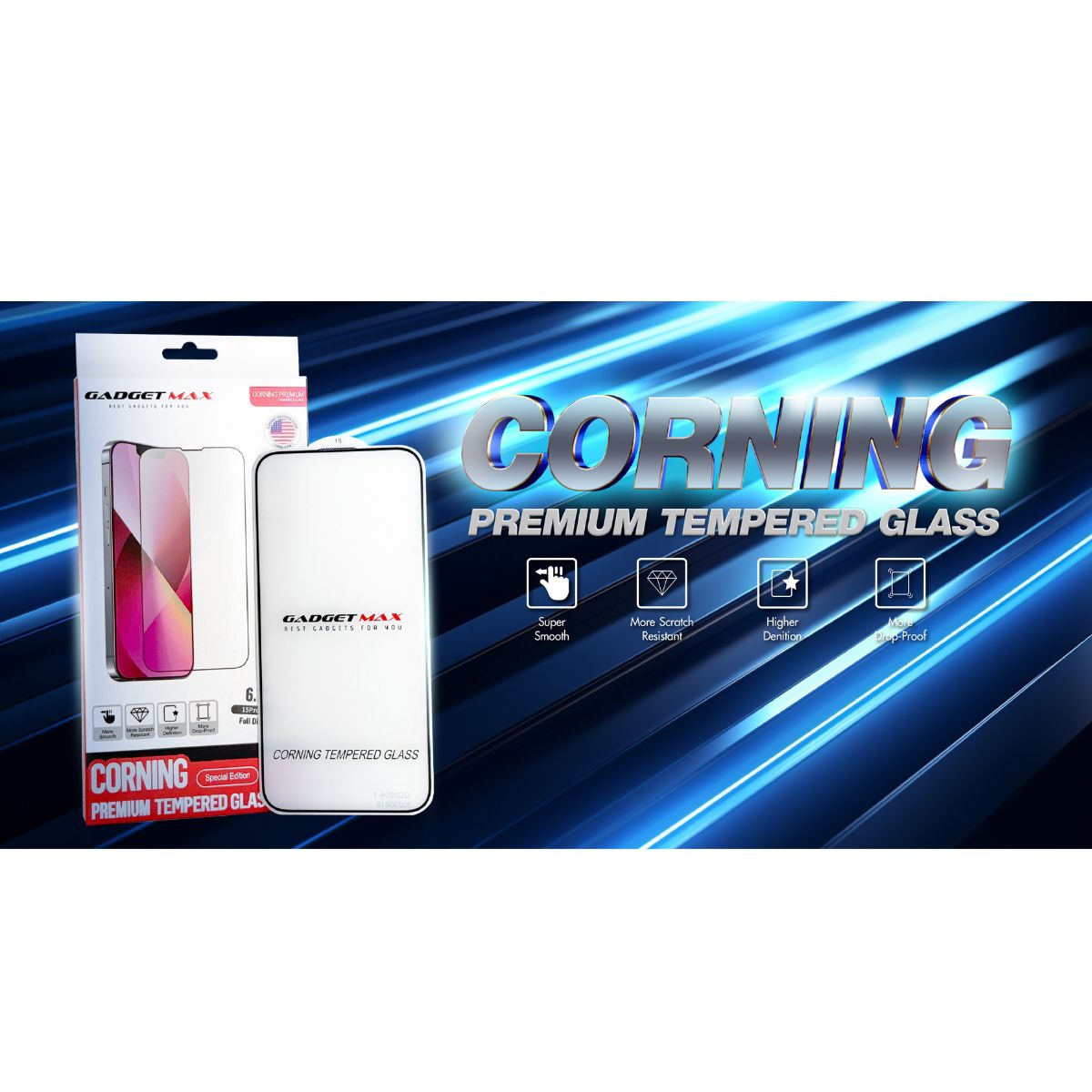 Product detail GADGET MAX-- CORNING IPHONE 15 PRO MAX 6.7 ANTI-STATIC TEMPERED GLASS (NPL -9/2023)、mySite、fannypackpong