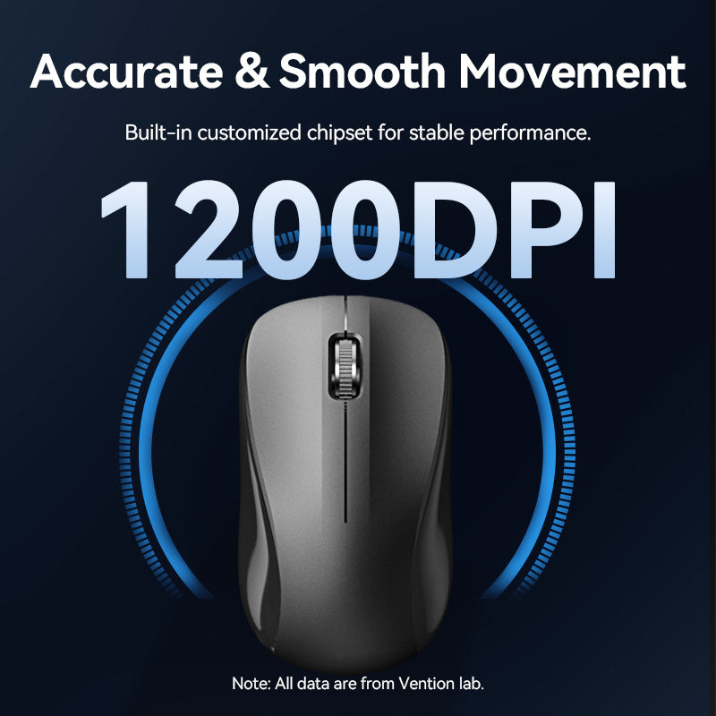 Vention Wireless Full-Sized Silent Keyboard and Mouse Combo Black Slim Type、mySite、fannypackpong