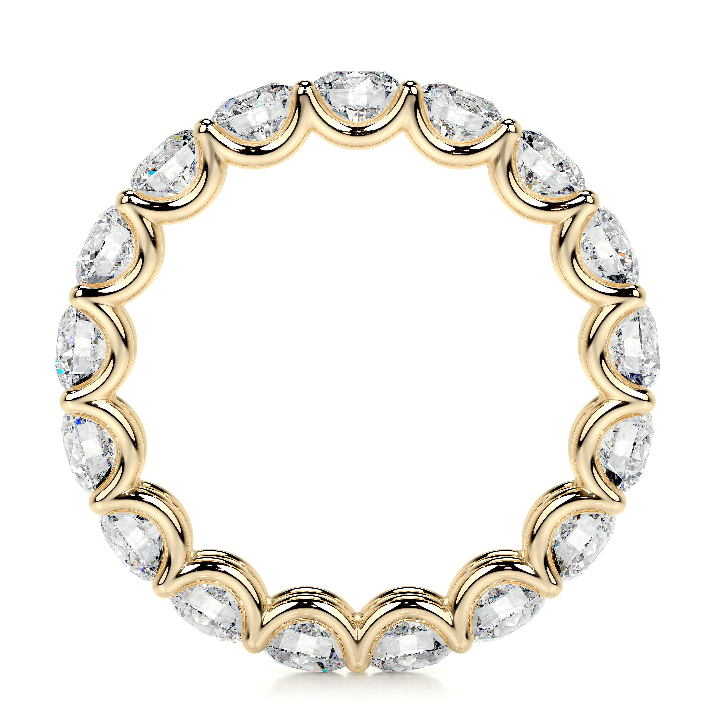 Trinity Lab Grown Eternity Wedding Ring -18K Yellow Gold、mySite、hinf8tx79