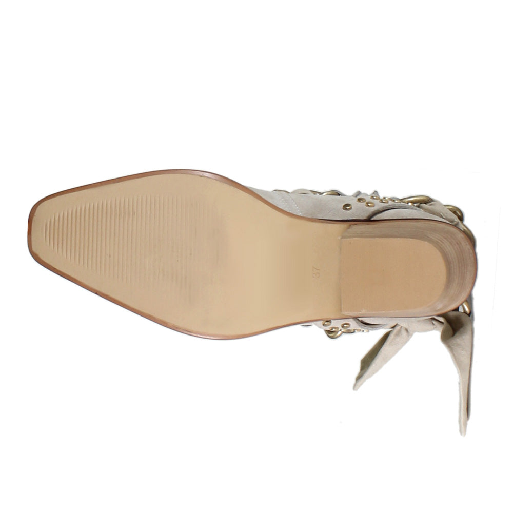 Paper Lily Chain Studded Snip Toe Zippered Booties、mySite、gtrtttuynbv