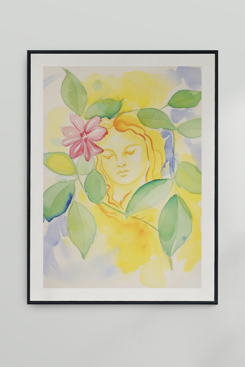 Lemon Veil Ethereal Woman Watercolor Art Print、mySite、gigharbornorthrealestate