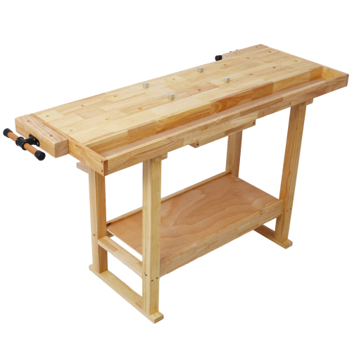 55-Inch Wood Workbench - Wooden Workbench for Garage Workshop and Home、、eastwooduniform