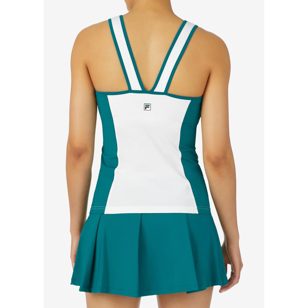 Fila Women's LA Finale V Back Tank - White/Deep Lake、mySite、neckold
