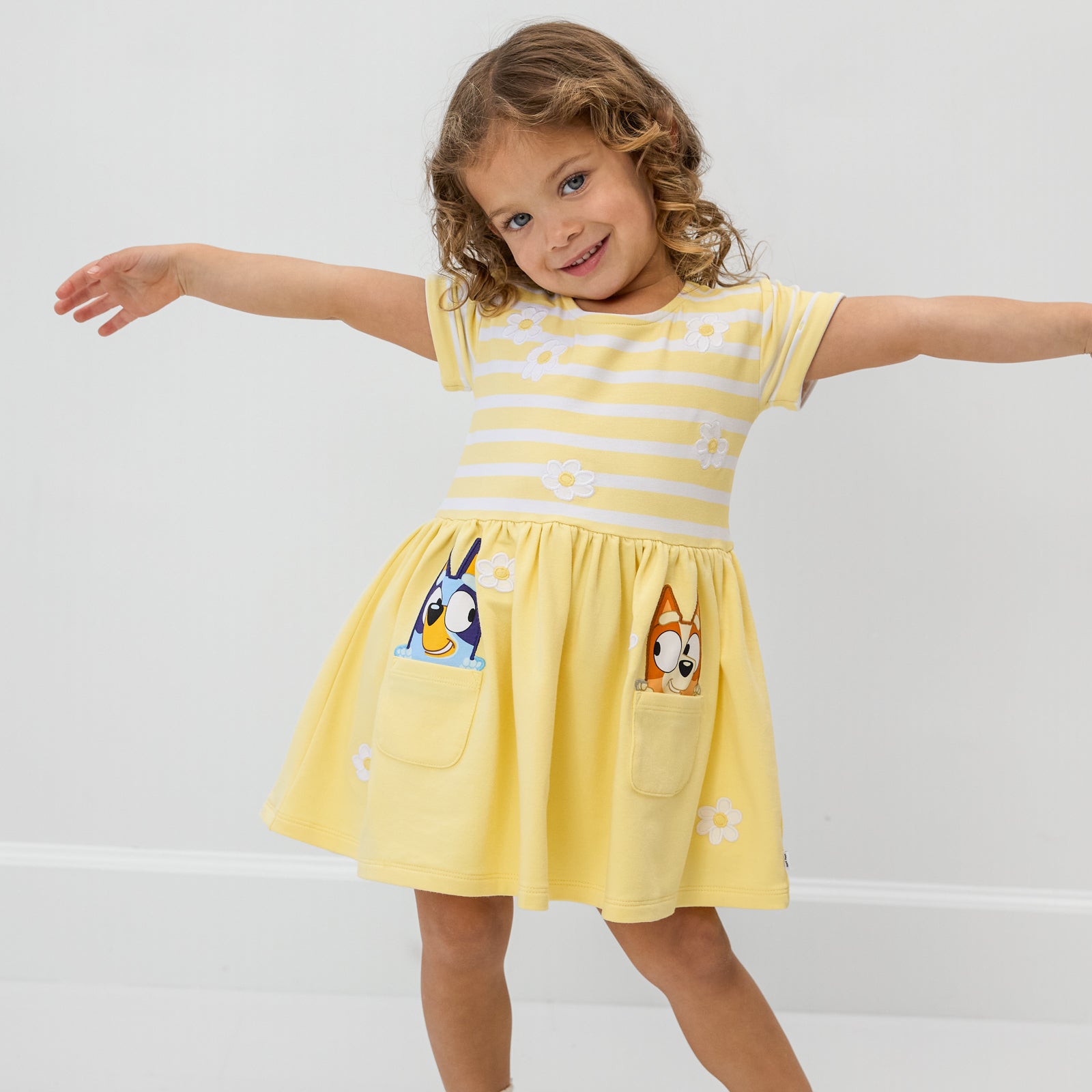 Bluey Garden Games Patch Pocket Dress with Bloomer、mySite、g9winljtr