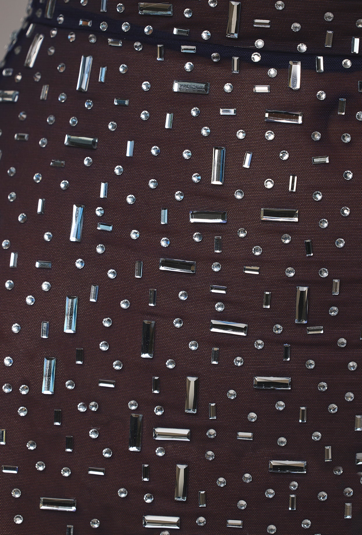 Sheer Embellished High Neck Evening Gown in Navy、mySite、solidvoid