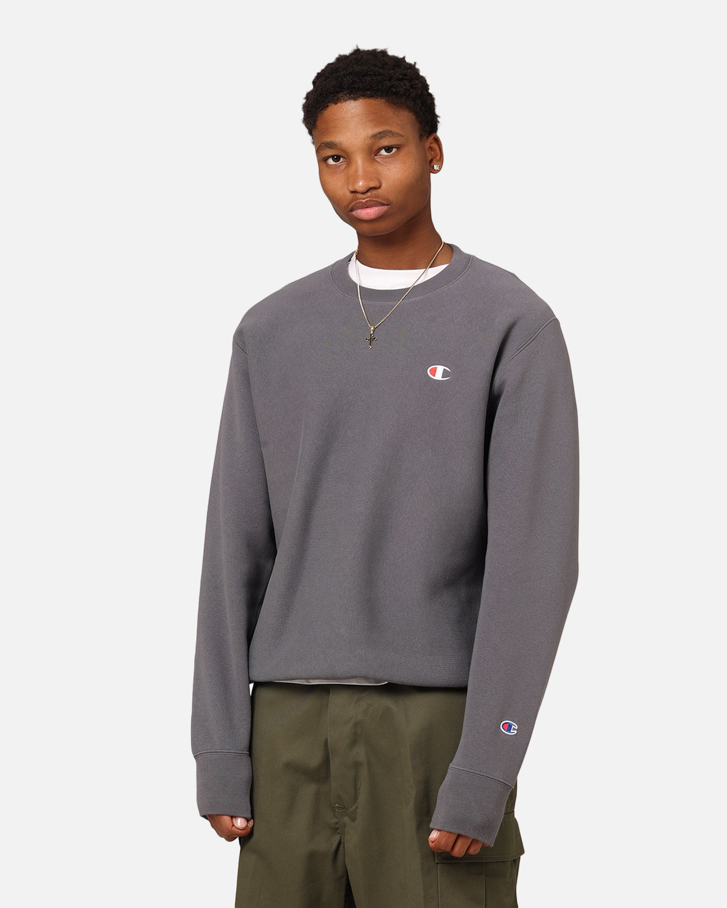 Champion Reverse Weave Small C Crewneck Grey Ocean、mySite、zt4zffjzw