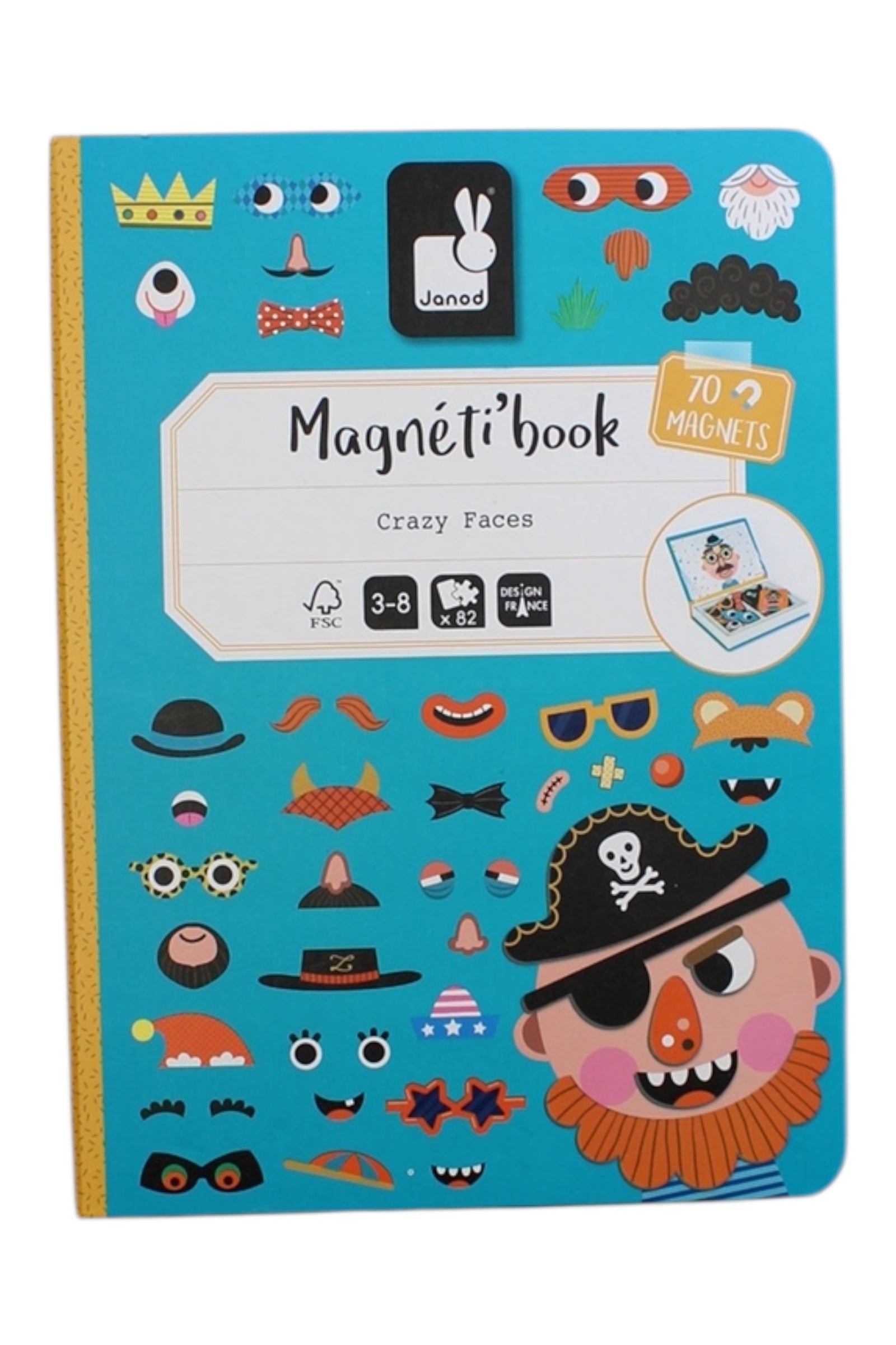 Janod Magnetibook Crazy Faces 3-8Y、mySite、g9winljtr