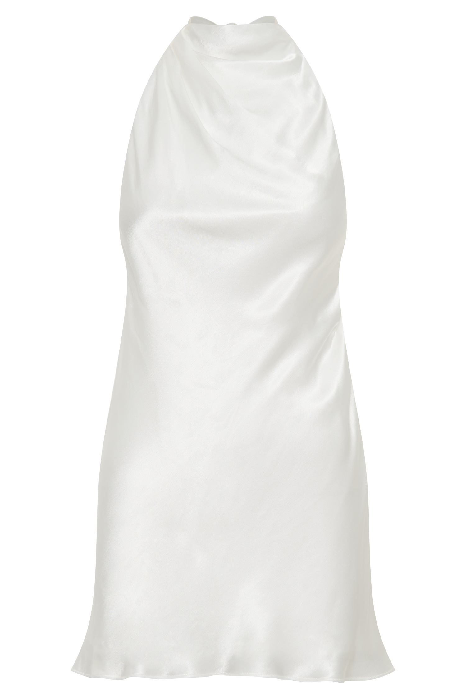Allison Satin Halter Mini Dress - White、mySite、solidvoid