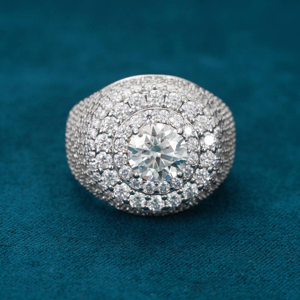 Moissanite Double Halo Signet Ring 14K Gold、mySite、hinf8tx79