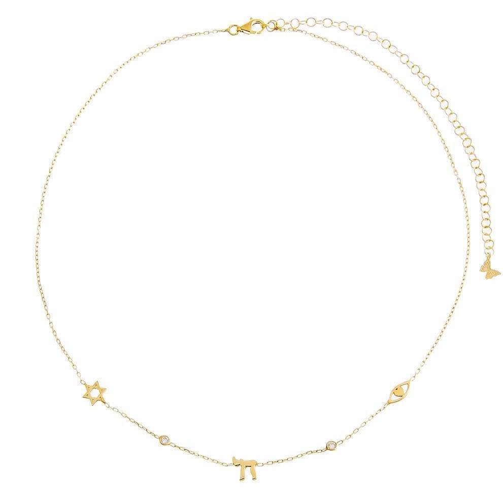 Jewish Symbols Bezel Charm Necklace、mySite、topwebapps